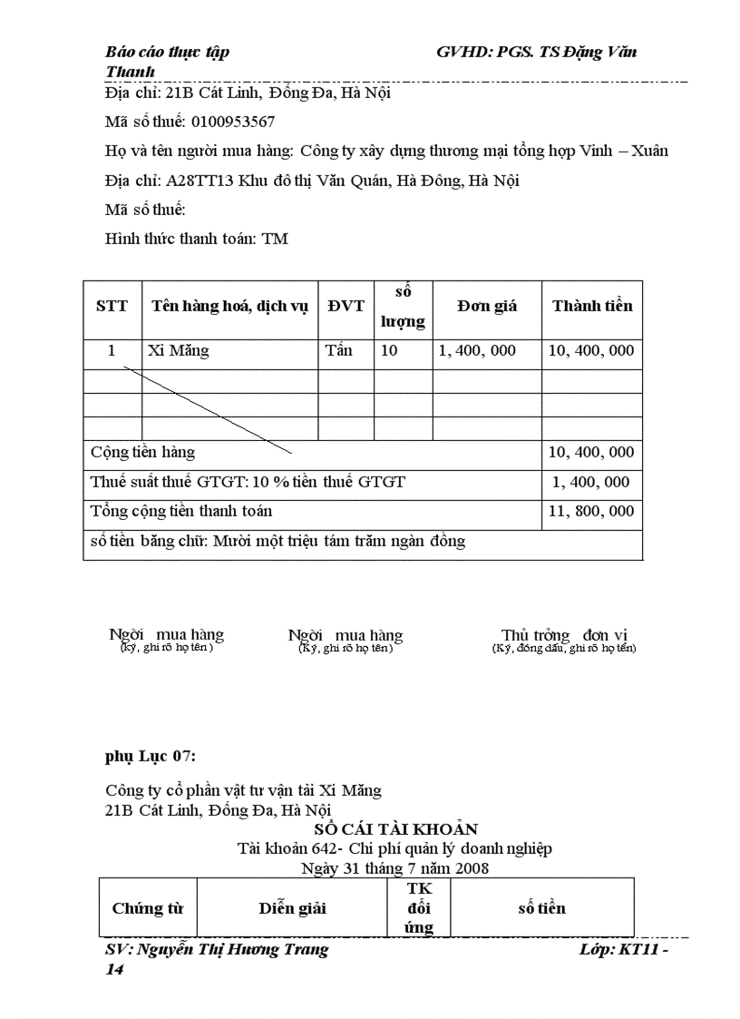 image for page Báo cáo thực tập Công ty Cổ phần Vật tư Vận tải Xi măng