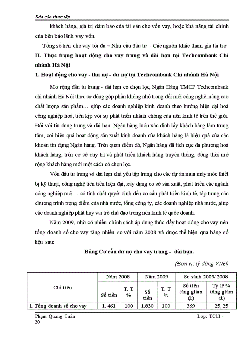 image for page Báo cáo thực tập tại Ngân hàng TMCP Kỹ thương Việt Nam Chi nhánh Hà Nội