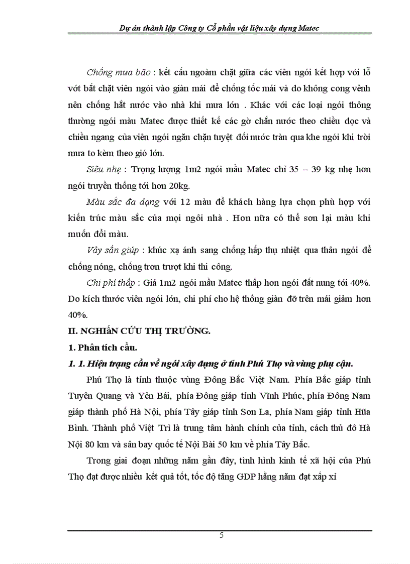 image for page Dự án thành lập công ty Cổ phần vật liệu xây dựng Matec