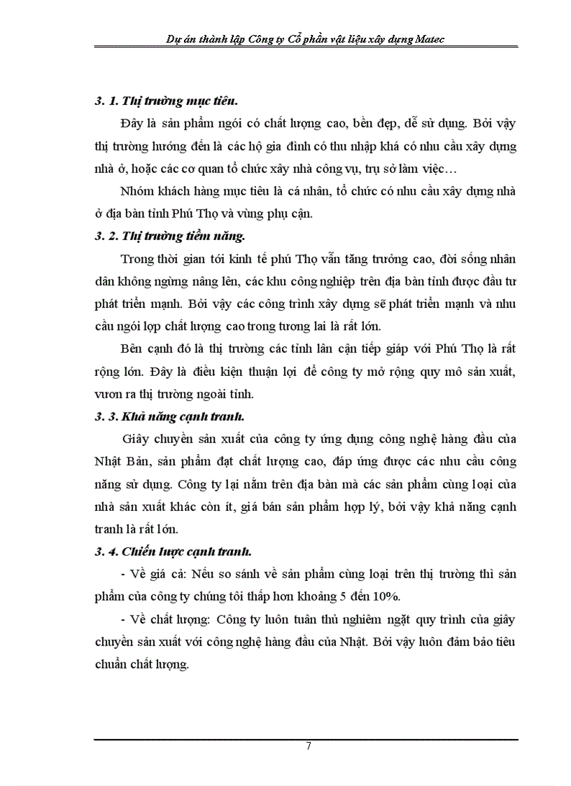 image for page Dự án thành lập công ty Cổ phần vật liệu xây dựng Matec