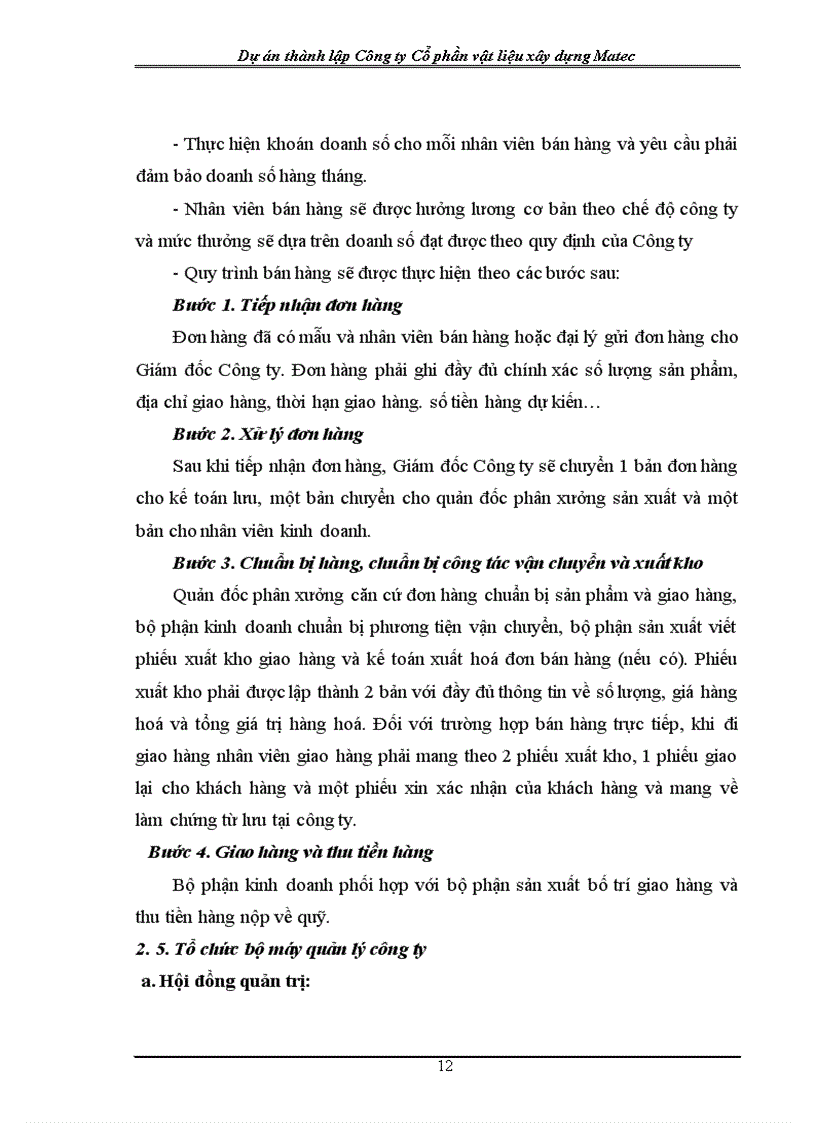 image for page Dự án thành lập công ty Cổ phần vật liệu xây dựng Matec