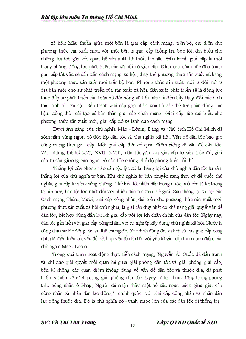 image for page Phân tích mối quan hệ biện chứng giữa vấn đề dân tộc và vấn đề giai cấp trong tư tưởng Hồ Chí Minh.