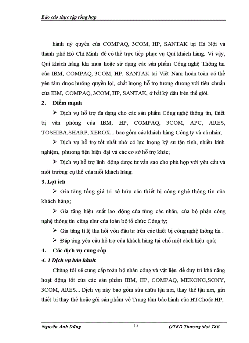 image for page Báo cáo thực tập tổng hợp tại Công ty TNHH Kỹ thuật Thương mại ĐÔNG Á tại Hà Nội