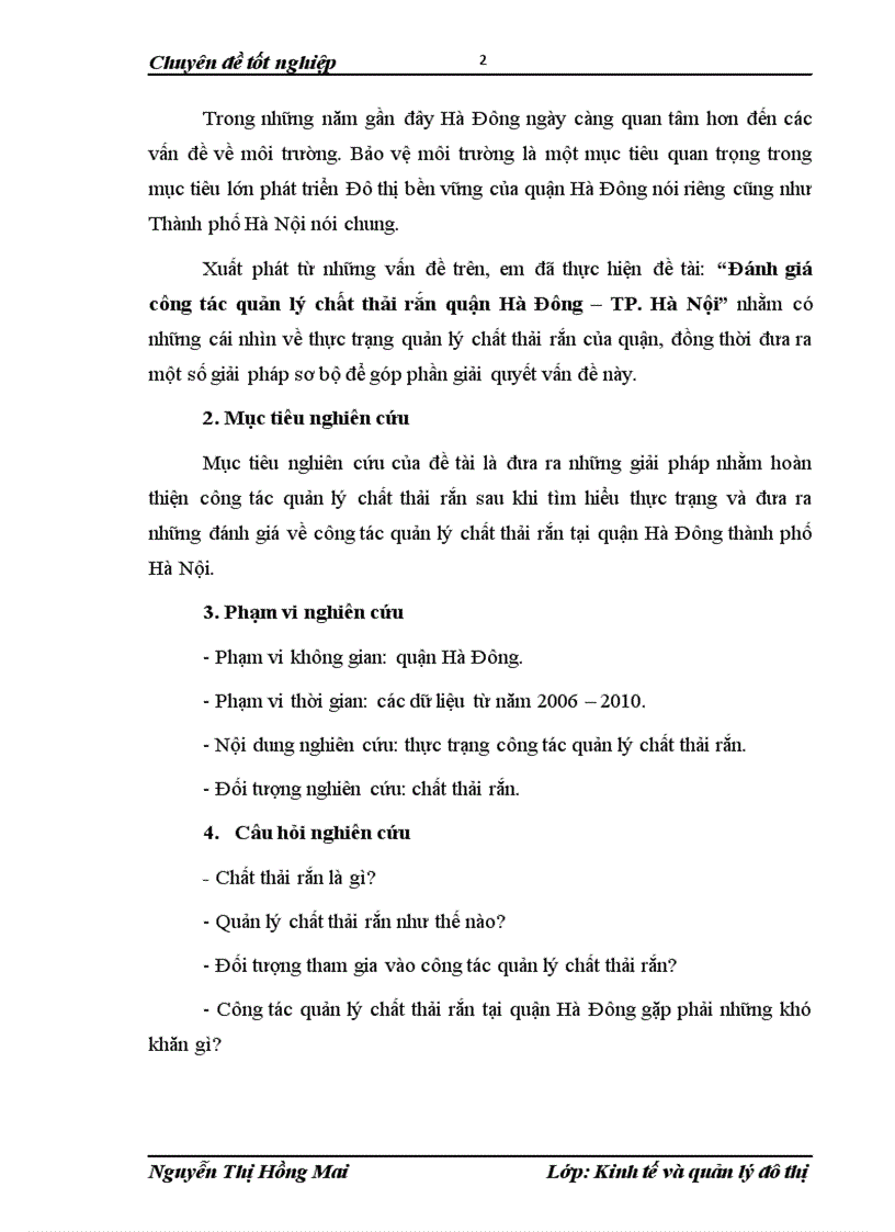 image for page Đánh giá công tác quản lý chất thải rắn quận Hà Đông – TP. Hà Nội