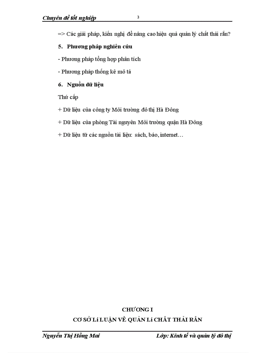 image for page Đánh giá công tác quản lý chất thải rắn quận Hà Đông – TP. Hà Nội