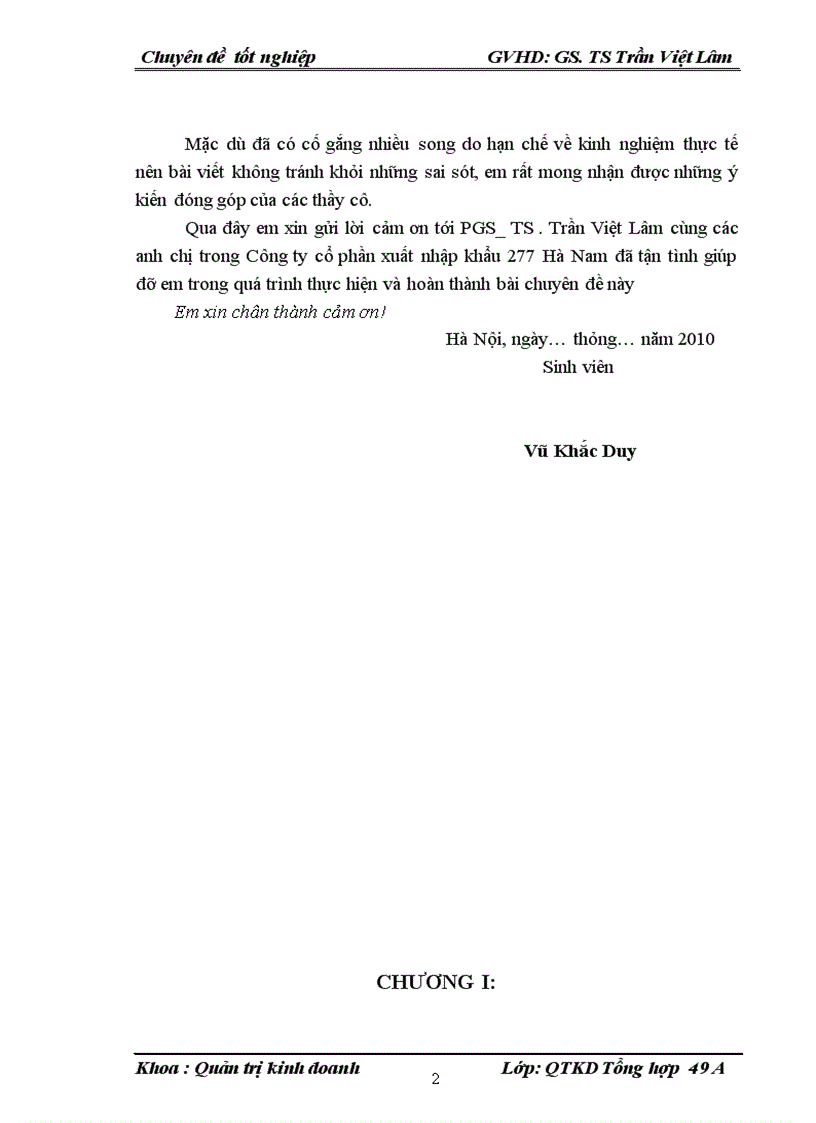 image for page Đẩy mạnh hoạt động xuất khẩu hàng may mặc tại Công ty cổ phần xuất nhập khẩu 277 Hà Nam