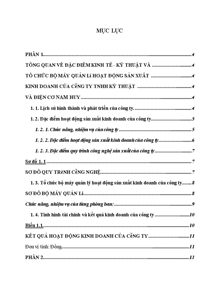 image for page Báo cáo thực tập tại Công ty TNHH kỹ thuật và điện cơ Nam Huy