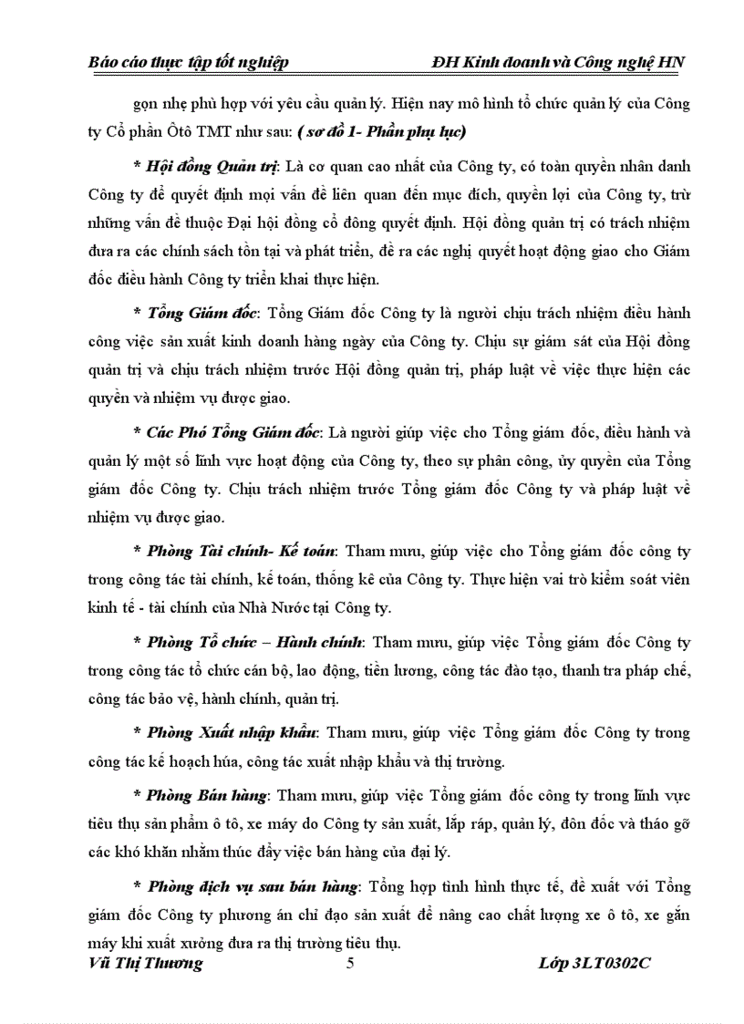 image for page Báo cáo thực tập tại công ty cổ phần ô tô TMT