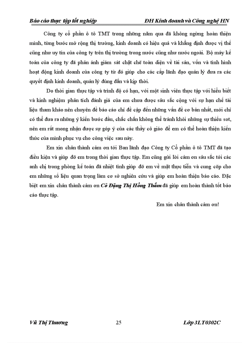 image for page Báo cáo thực tập tại công ty cổ phần ô tô TMT