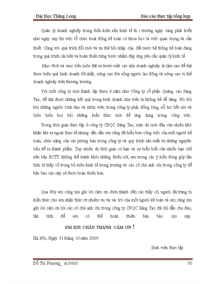 image for page Báo cáo thực tập tại công ty cổ phần Quảng Cáo – Nội thất Sáng Tạo