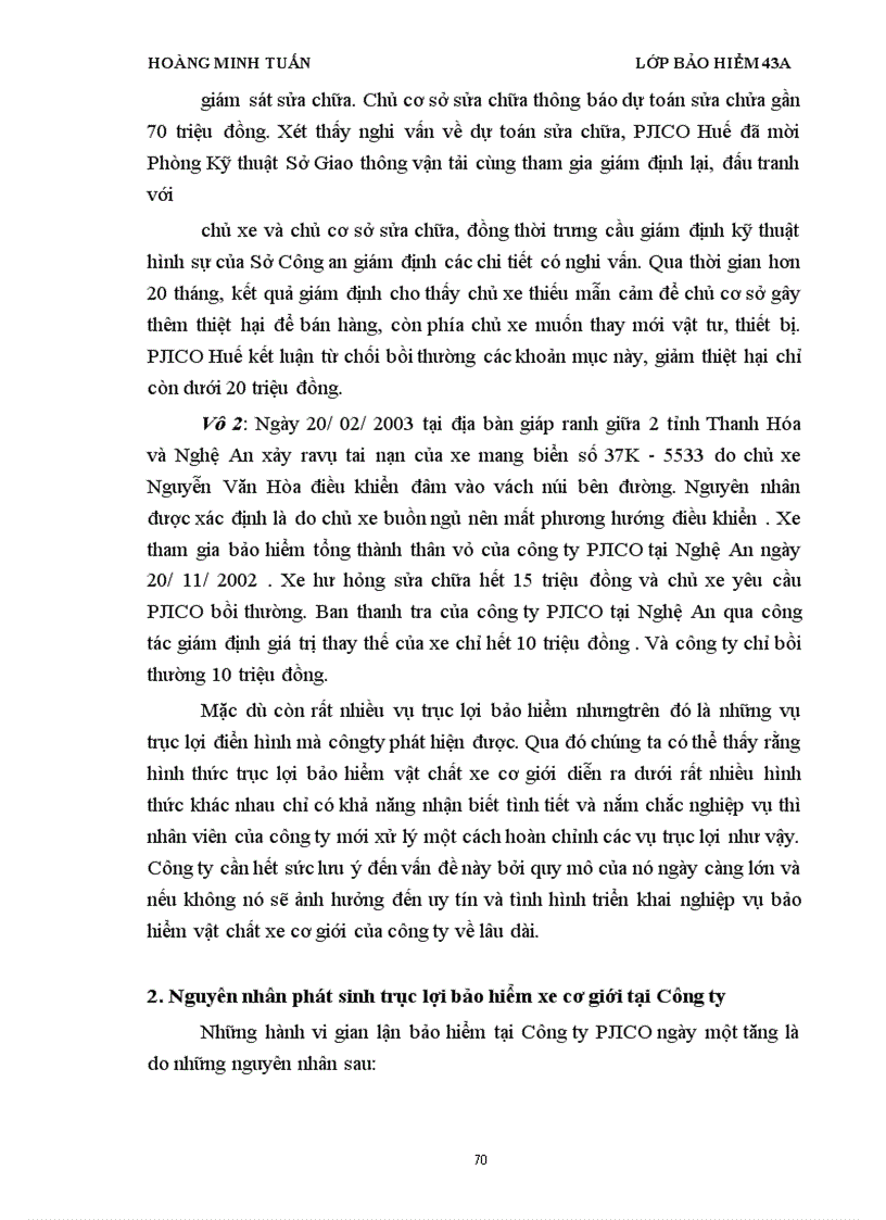 image for page Một số biện pháp chống trục lợi bảo hiểm trong lĩnh vực bảo hiểm vật chất xe cơ giới hiện nay ở công ty bảo hiểm PJICO