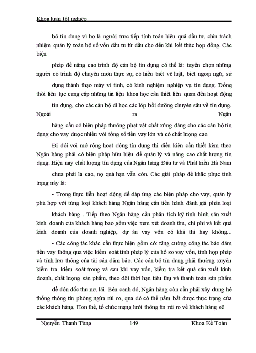 image for page Một số giải pháp nhằm tăng thu nhập, giảm chi phí và nâng cao hiệu quả kinh doanh tại Ngân hàng Đầu tư và Phát triển Hà Nam