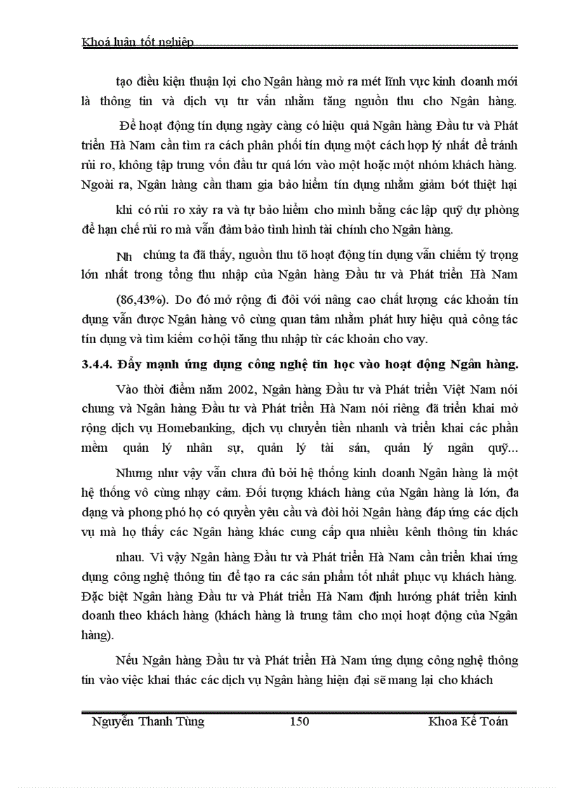 image for page Một số giải pháp nhằm tăng thu nhập, giảm chi phí và nâng cao hiệu quả kinh doanh tại Ngân hàng Đầu tư và Phát triển Hà Nam