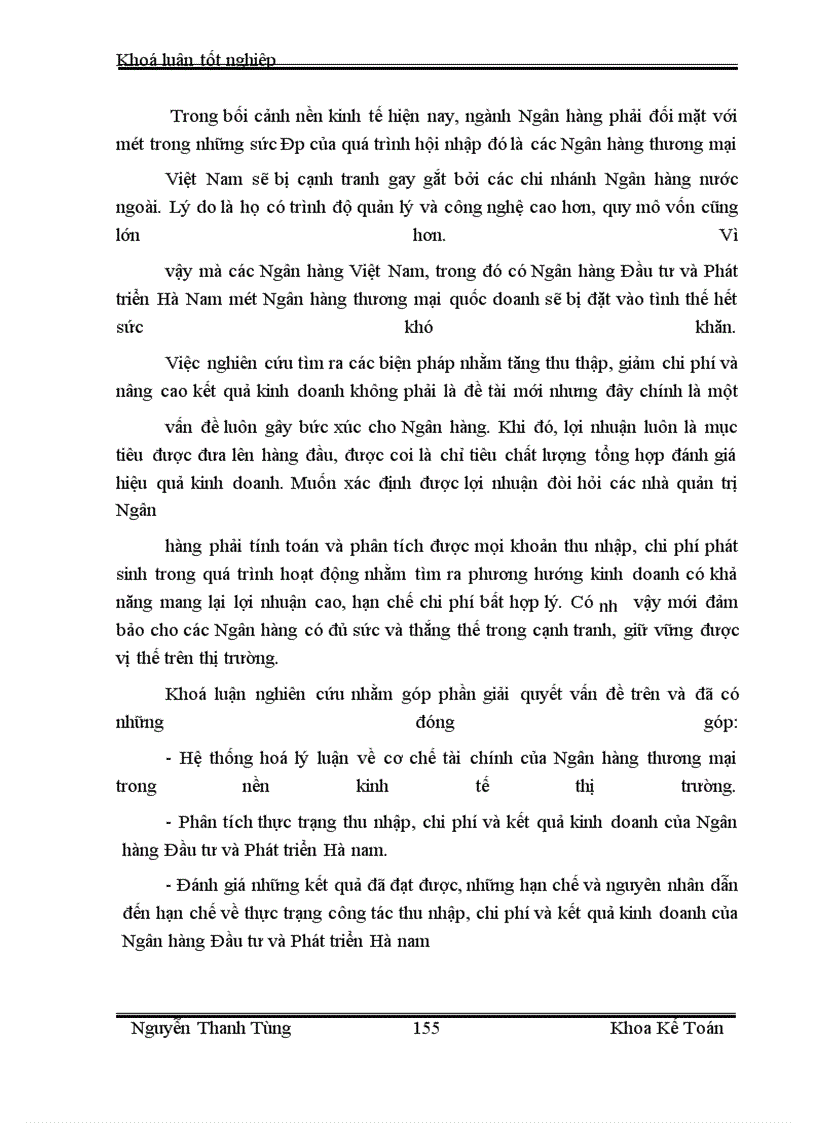 image for page Một số giải pháp nhằm tăng thu nhập, giảm chi phí và nâng cao hiệu quả kinh doanh tại Ngân hàng Đầu tư và Phát triển Hà Nam