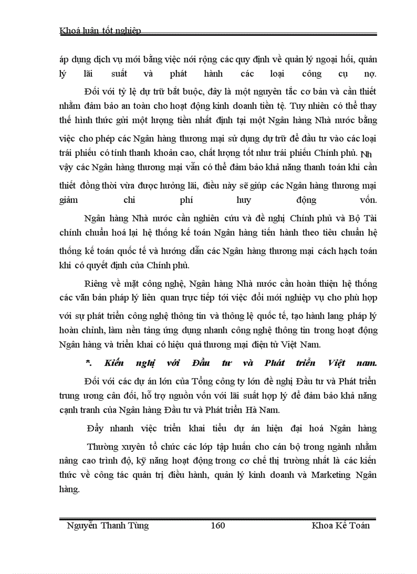 image for page Một số giải pháp nhằm tăng thu nhập, giảm chi phí và nâng cao hiệu quả kinh doanh tại Ngân hàng Đầu tư và Phát triển Hà Nam