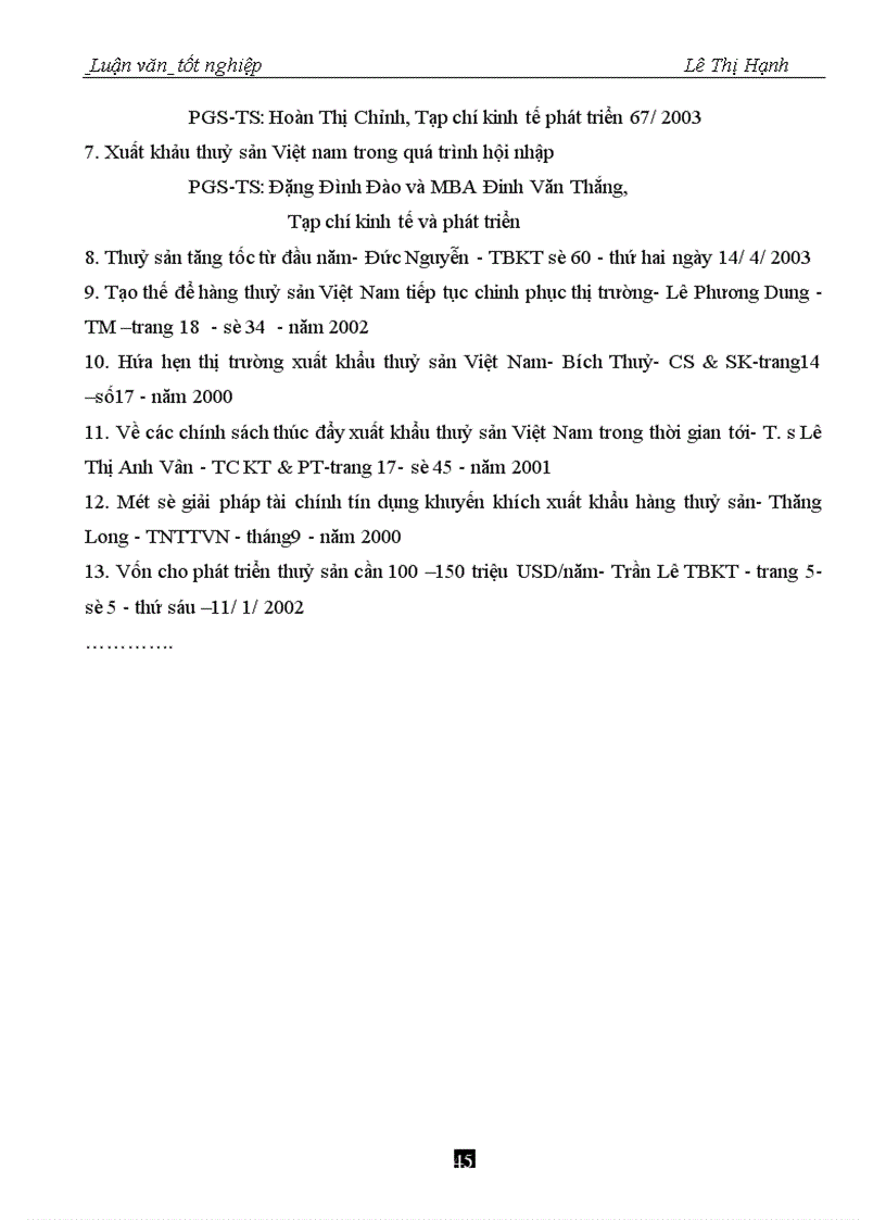 image for page Xuất khẩu thuỷ sản của Việt Nam vào thị trường Hoa Kỳ giai đoạn 1994 đến năm 2004 - thực trạng và giải pháp