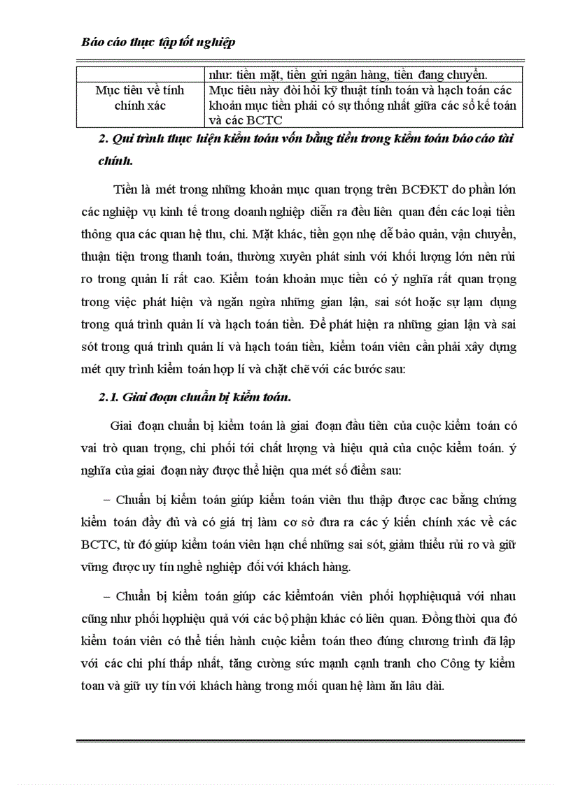 image for page Trình tự kiểm toán Vốn bằng tiền trong kiểm toán BCTC thực hiện tại công ty kiểm toán VAE