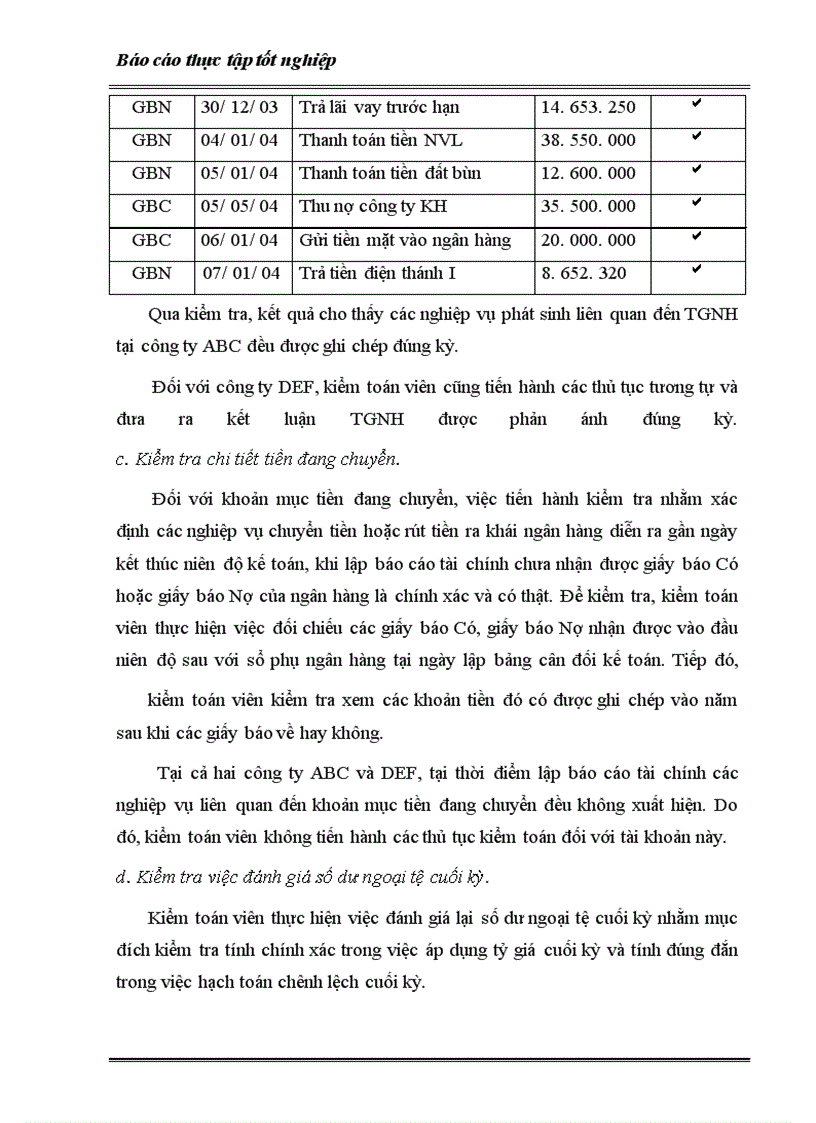 image for page Trình tự kiểm toán Vốn bằng tiền trong kiểm toán BCTC thực hiện tại công ty kiểm toán VAE