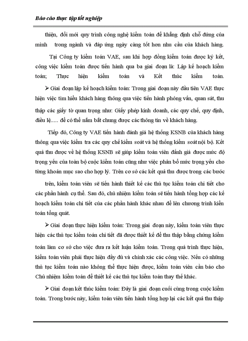 image for page Trình tự kiểm toán Vốn bằng tiền trong kiểm toán BCTC thực hiện tại công ty kiểm toán VAE