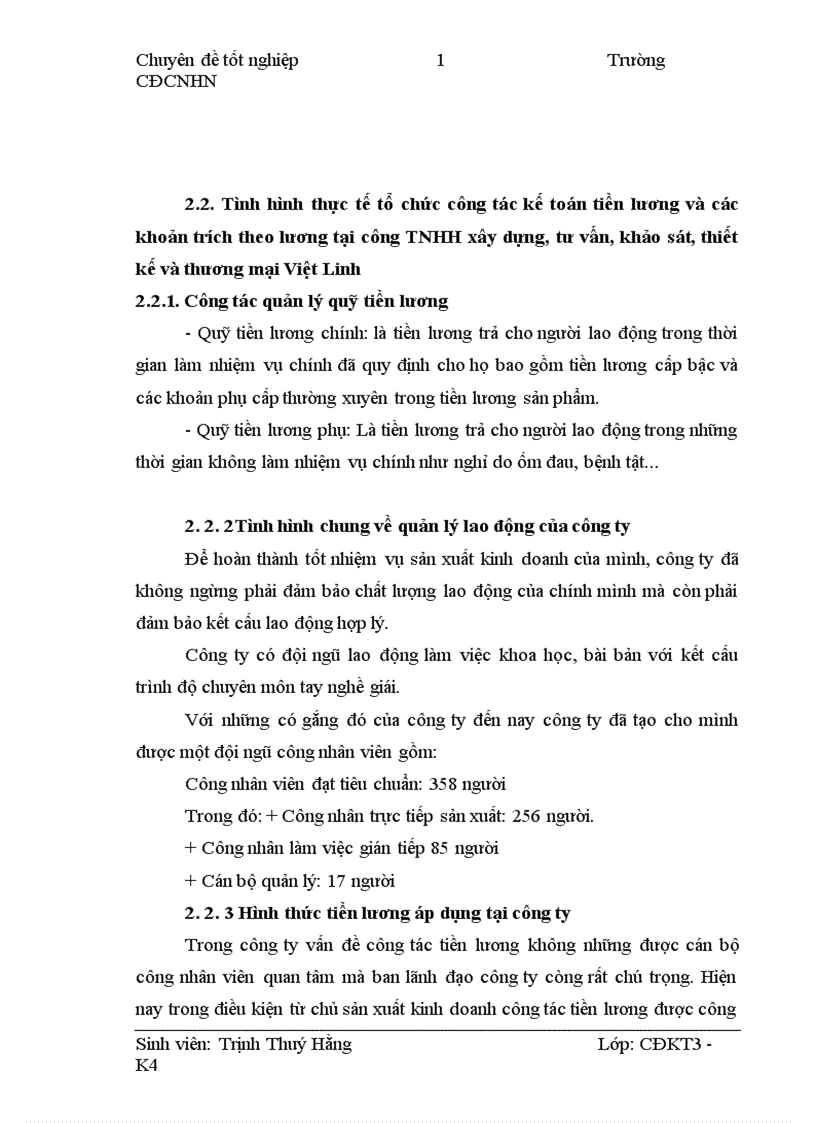 image for page Kế toán tiền lương và các khoản trích theo lương tại Công ty TNHH xây dựng, tư vấn, khảo sát, thiết kế và Thương mại Việt Linh