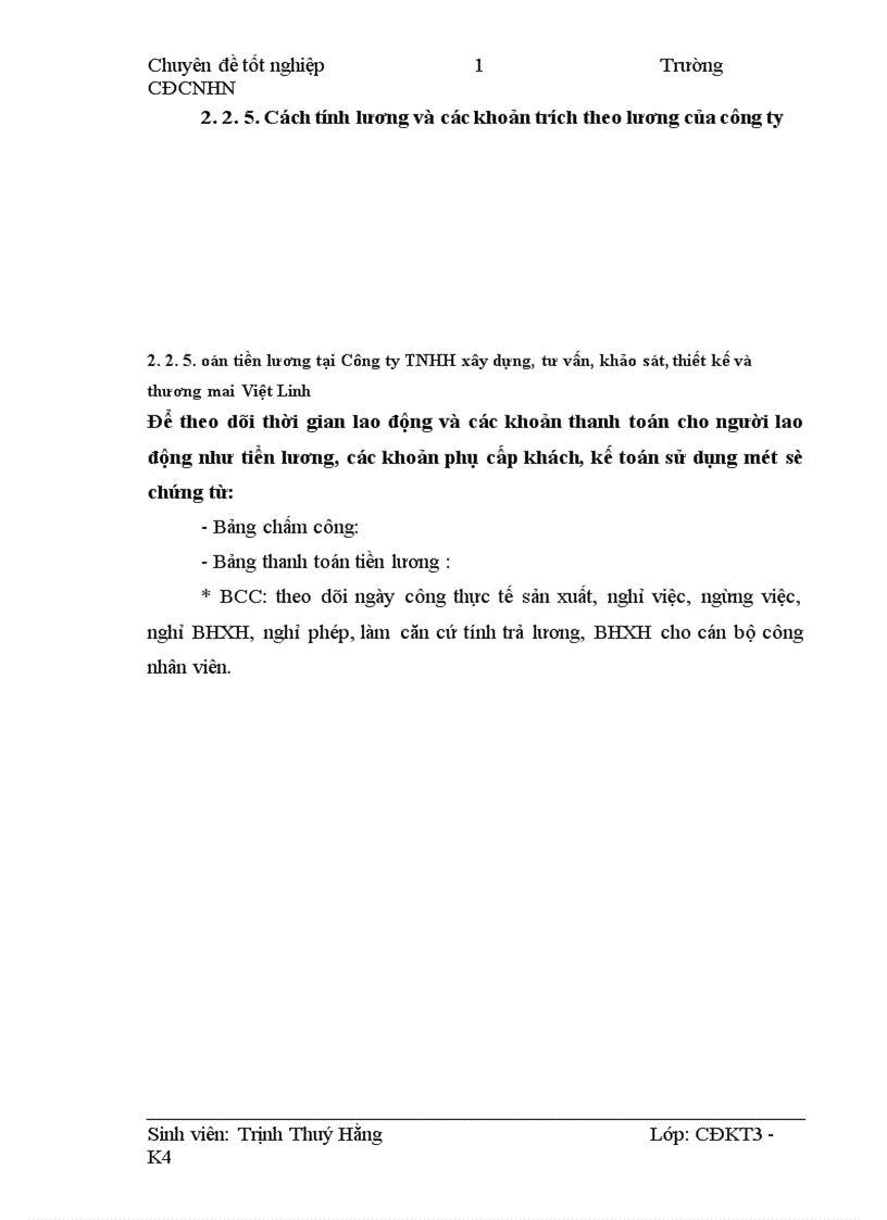 image for page Kế toán tiền lương và các khoản trích theo lương tại Công ty TNHH xây dựng, tư vấn, khảo sát, thiết kế và Thương mại Việt Linh