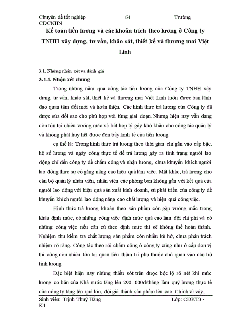 image for page Kế toán tiền lương và các khoản trích theo lương tại Công ty TNHH xây dựng, tư vấn, khảo sát, thiết kế và Thương mại Việt Linh
