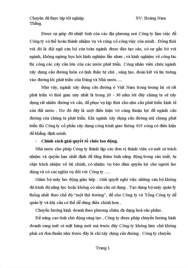 image for page Chiến lược kinh doanh của Công ty cổ phần xây dựng công trình giao thông 419