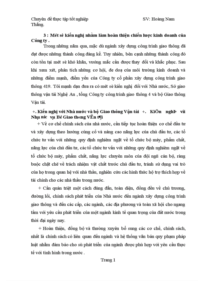 image for page Chiến lược kinh doanh của Công ty cổ phần xây dựng công trình giao thông 419