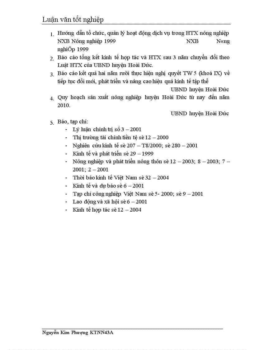 image for page Nâng cao hiệu qủa hoạt động kinh doanh dịch vụ HTX nông nghiệp huyện Hoài Đức, tỉnh Hà Tây