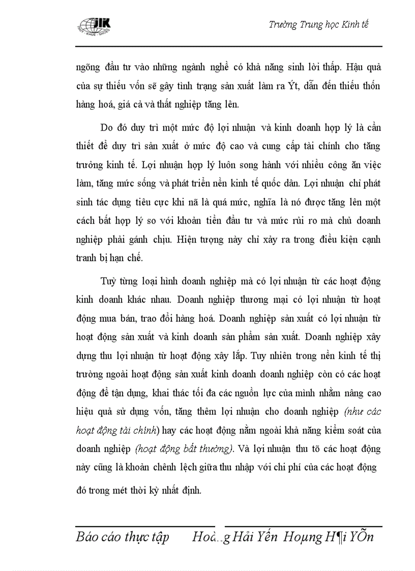 image for page Thực trạng về lợi nhuận của Công ty giầy Thụy khuê.