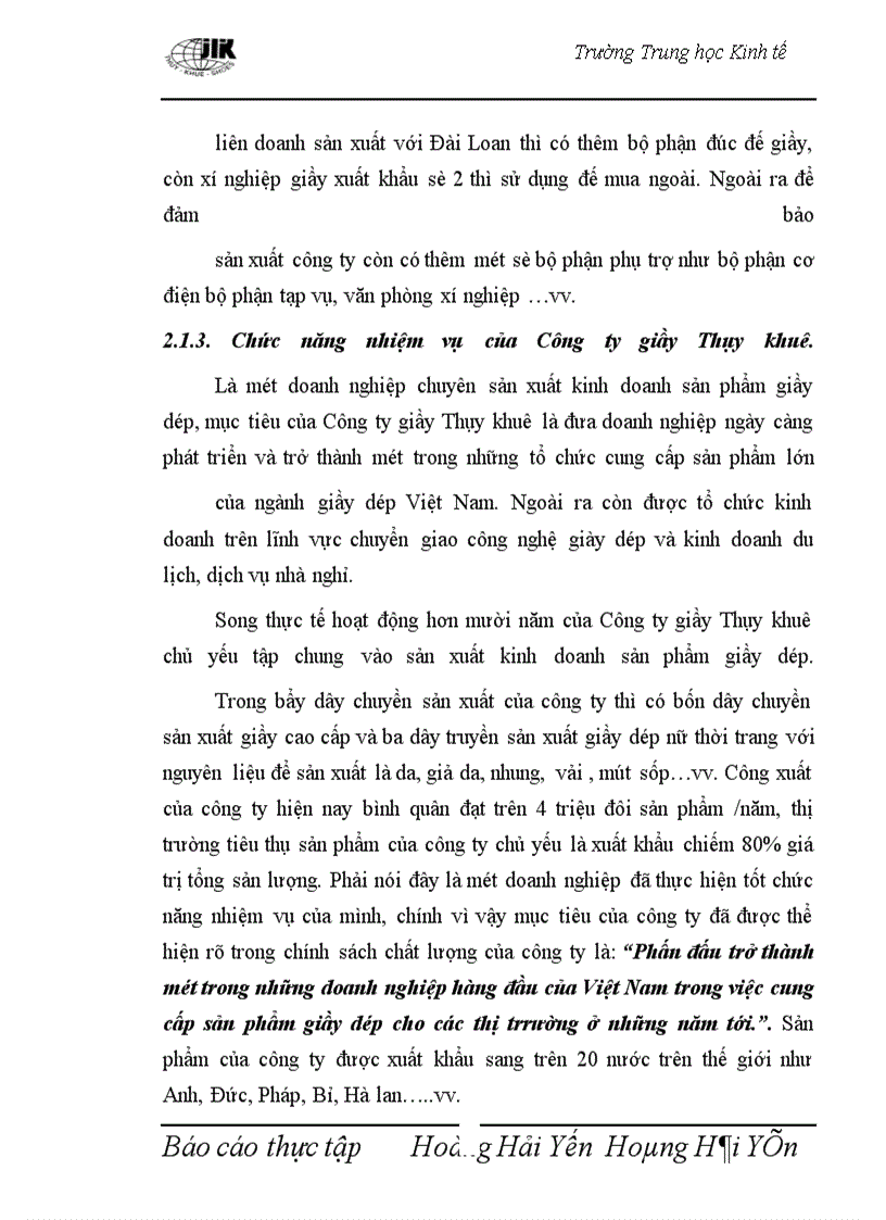 image for page Thực trạng về lợi nhuận của Công ty giầy Thụy khuê.