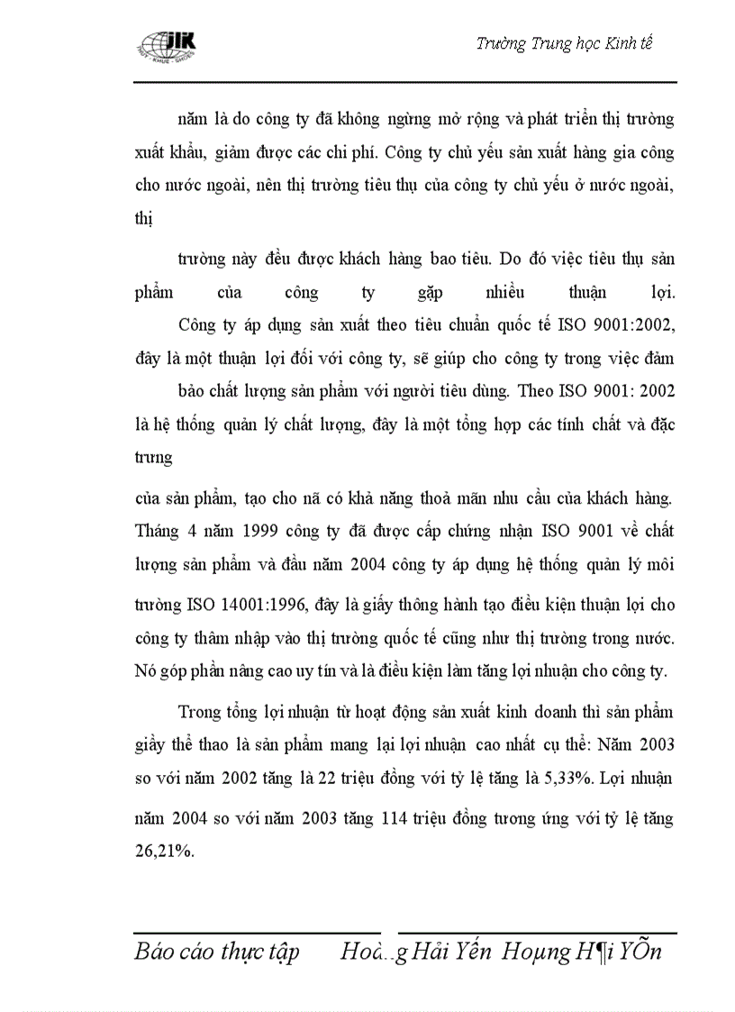 image for page Thực trạng về lợi nhuận của Công ty giầy Thụy khuê.