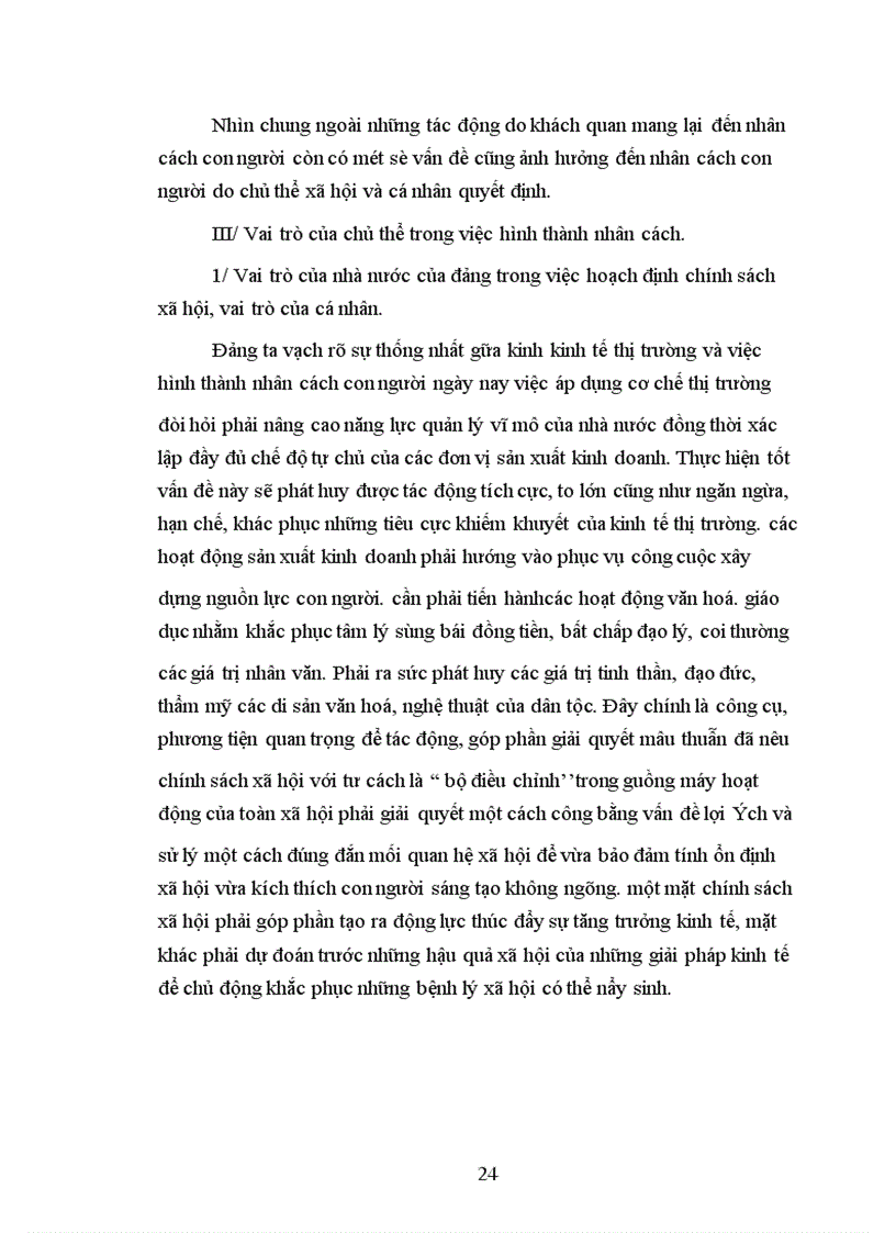 image for page Vấn đề nhân cách con người trong nền kinh tế thị trường hiện nay