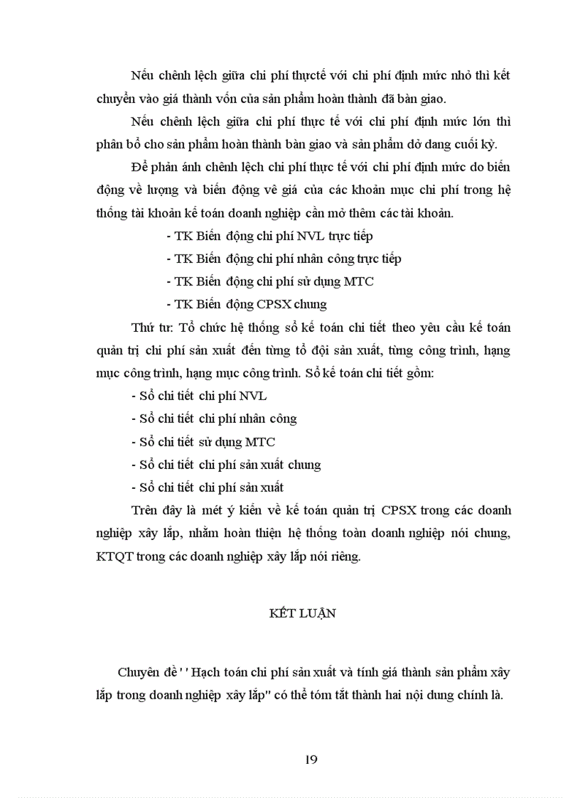 image for page Hạch toán chi phí sản xuất và tính giá thành sản phẩm xây lắp ở doanh nghiệp xây lắp