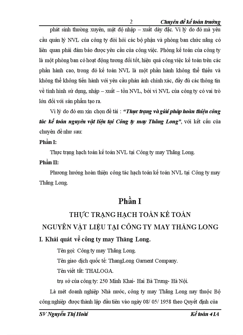 image for page Thực trạng và giải pháp hoàn thiện công tác kế toán nguyên vật liệu tại Công ty may Thăng Long