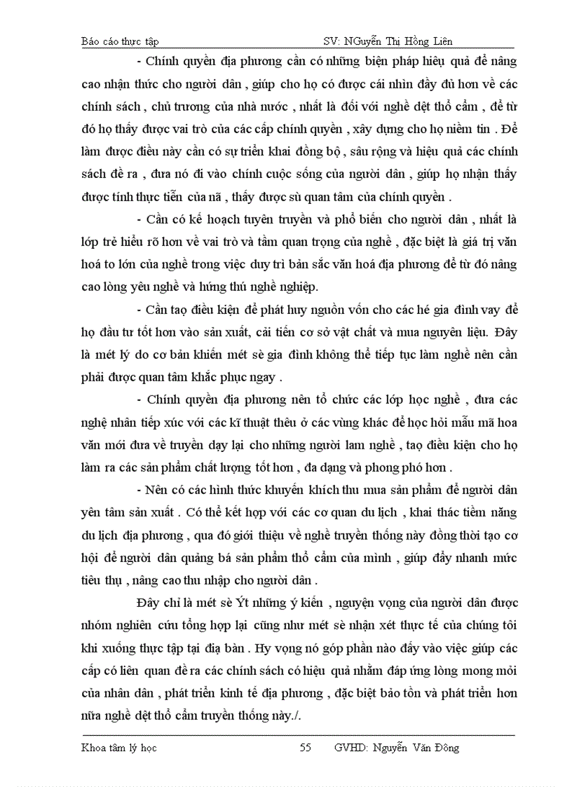 image for page Thái độ đối với việc bảo tồn và phát triển nghề dệt thổ cẩm truyền thống của người dân bản Pakết và bản Lè – Phường Trung Tâm – Thị xã Nghĩa Lộ – Tỉnh Yên Bái