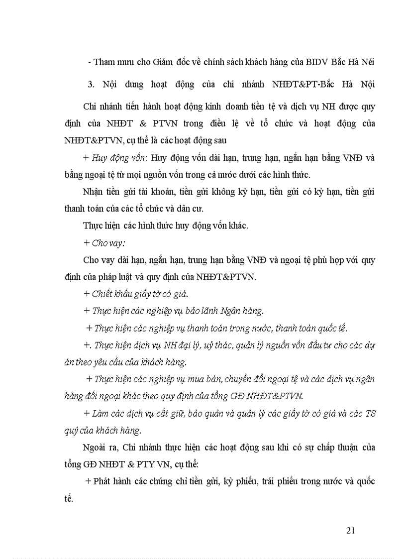 image for page Tình hình hoạt động kinh doanh của Chi nhánh Ngân hàng Đầu tư và Phát triển Bắc Hà Nội