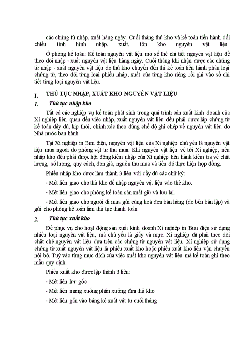 image for page Tổ chức công tác kế toán nguyên vật liệu tại Xí nghiệp In Bưu điện