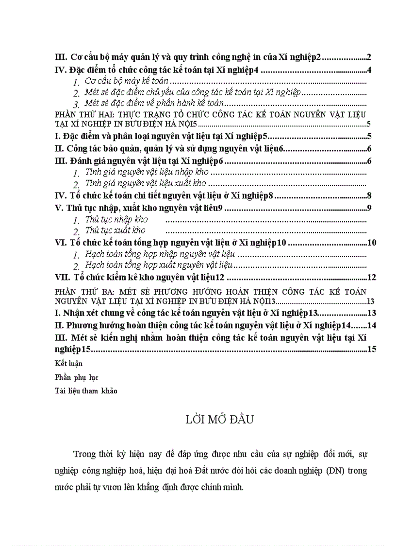 image for page Tổ chức công tác kế toán nguyên vật liệu tại Xí nghiệp In Bưu điện