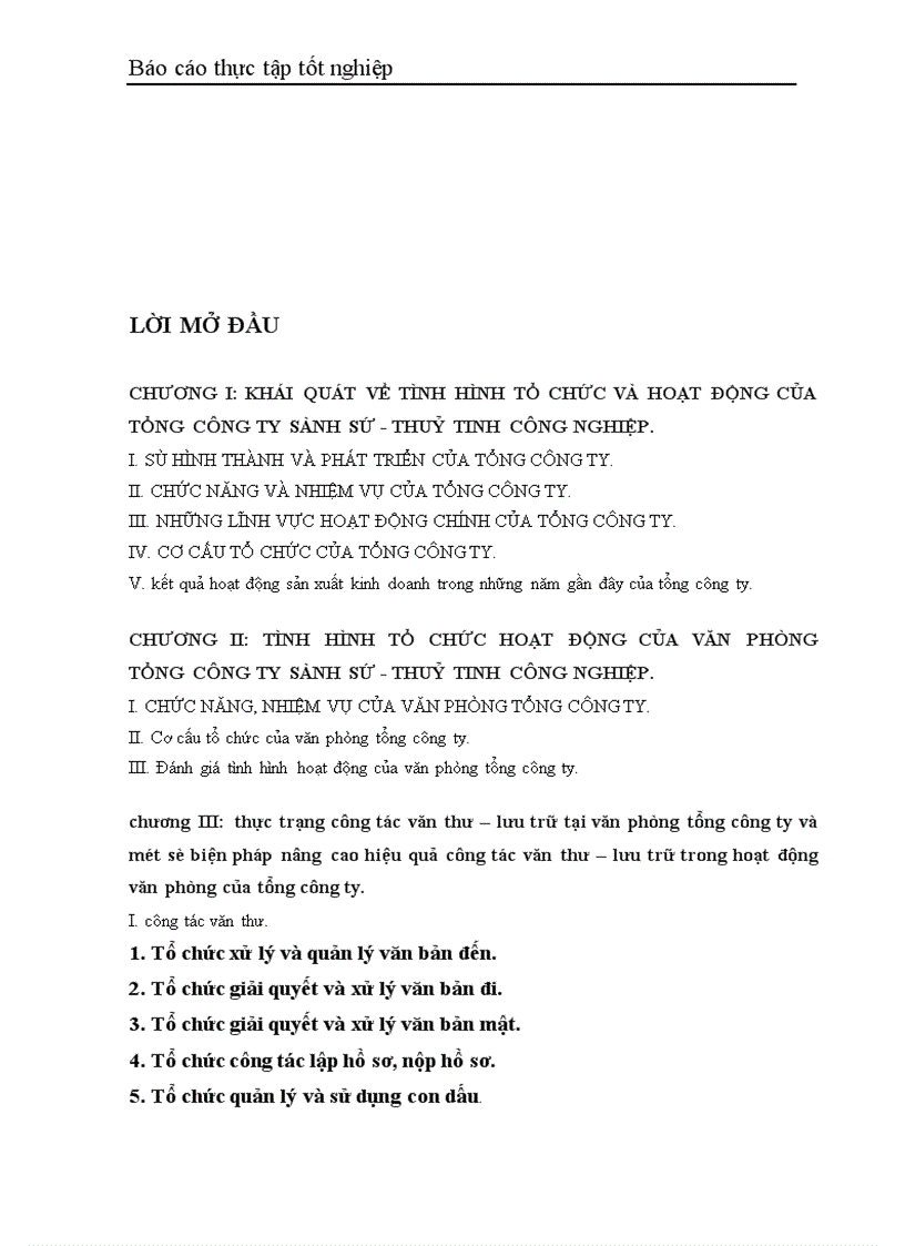 image for page Một số biện pháp nâng cao hiệu quả công tác Văn thư - Lưu trữ trong văn phòng Tổng công ty Sành sứ - Thuỷ tinh Công nghiệp