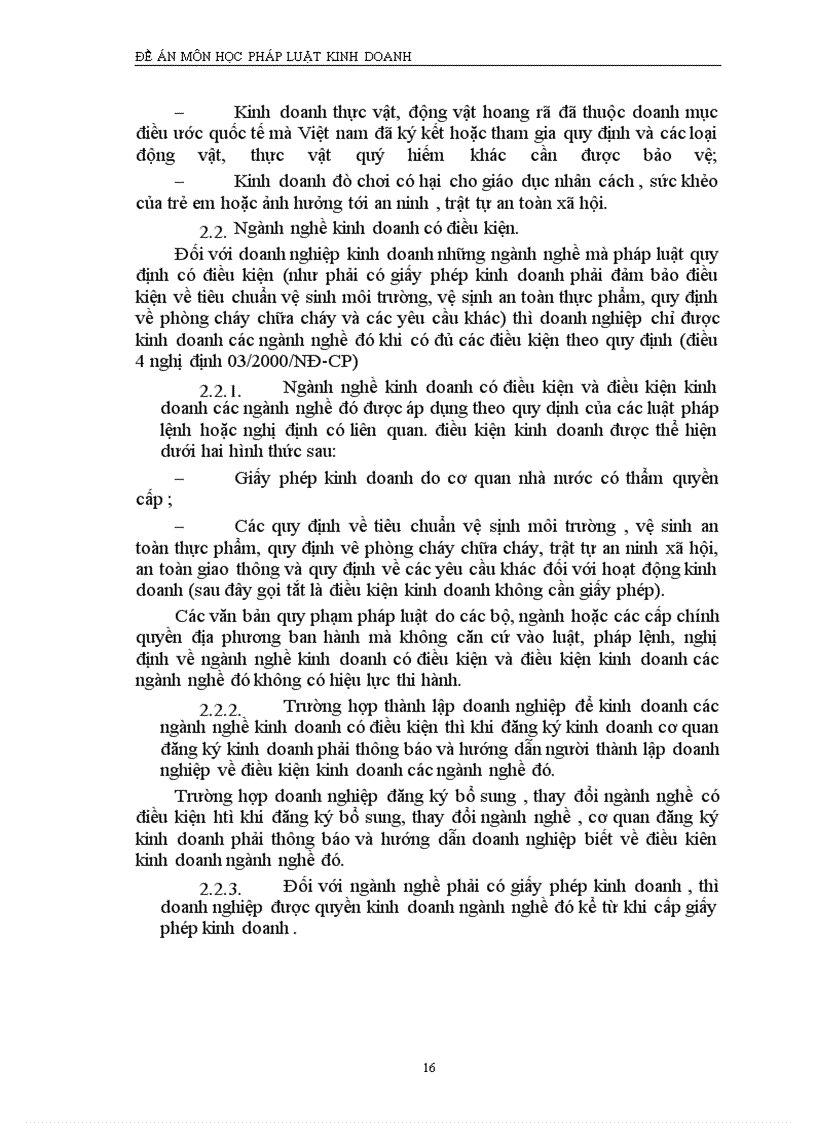 image for page Một số vấn đề pháp lý về ngành nghề kinh doanh trong chế độ đăng ký kinh doanh theo luật doanh nghiệp