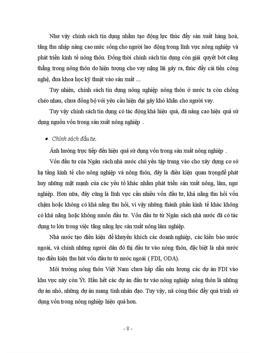 image for page Các nhân tố ảnh hưởng đến sử dụng nguồn lực vốn trong sản xuất nông nghiệp ở nước ta hiện nay