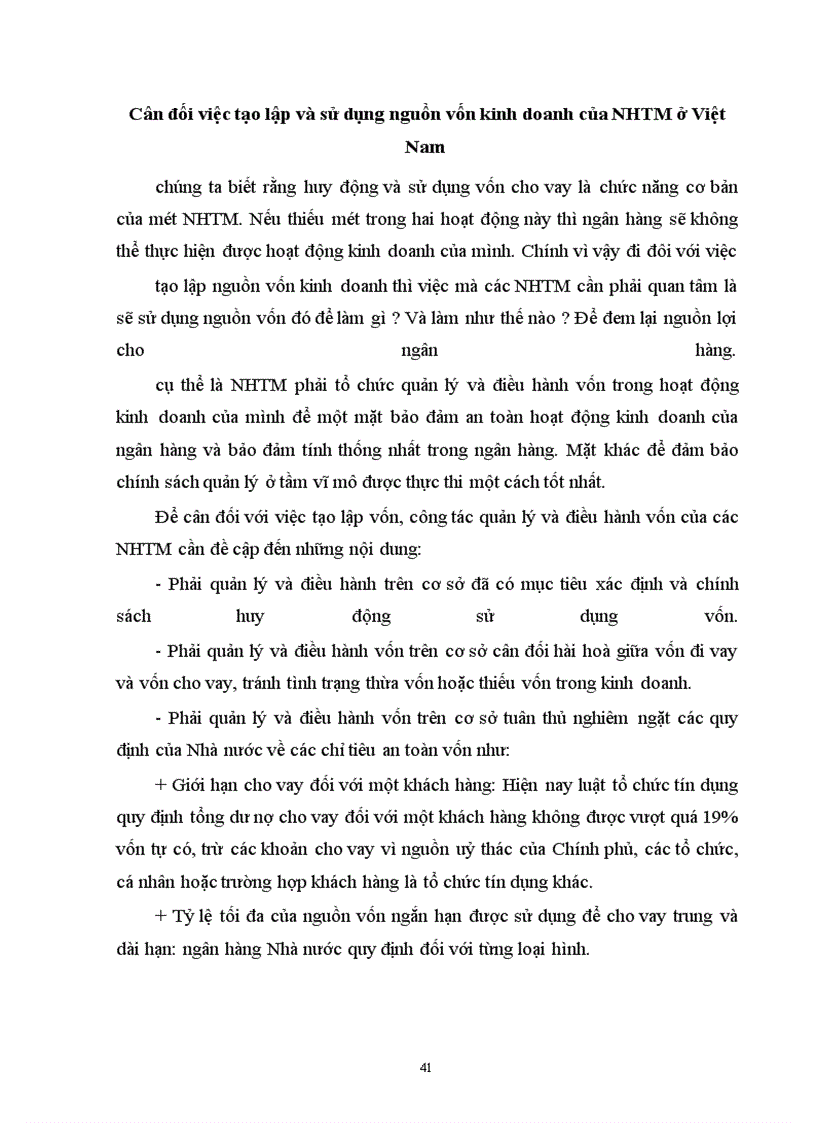 image for page Cân đối việc tạo lập và sử dụng nguồn vốn kinh doanh của NHTM ở Việt Nam