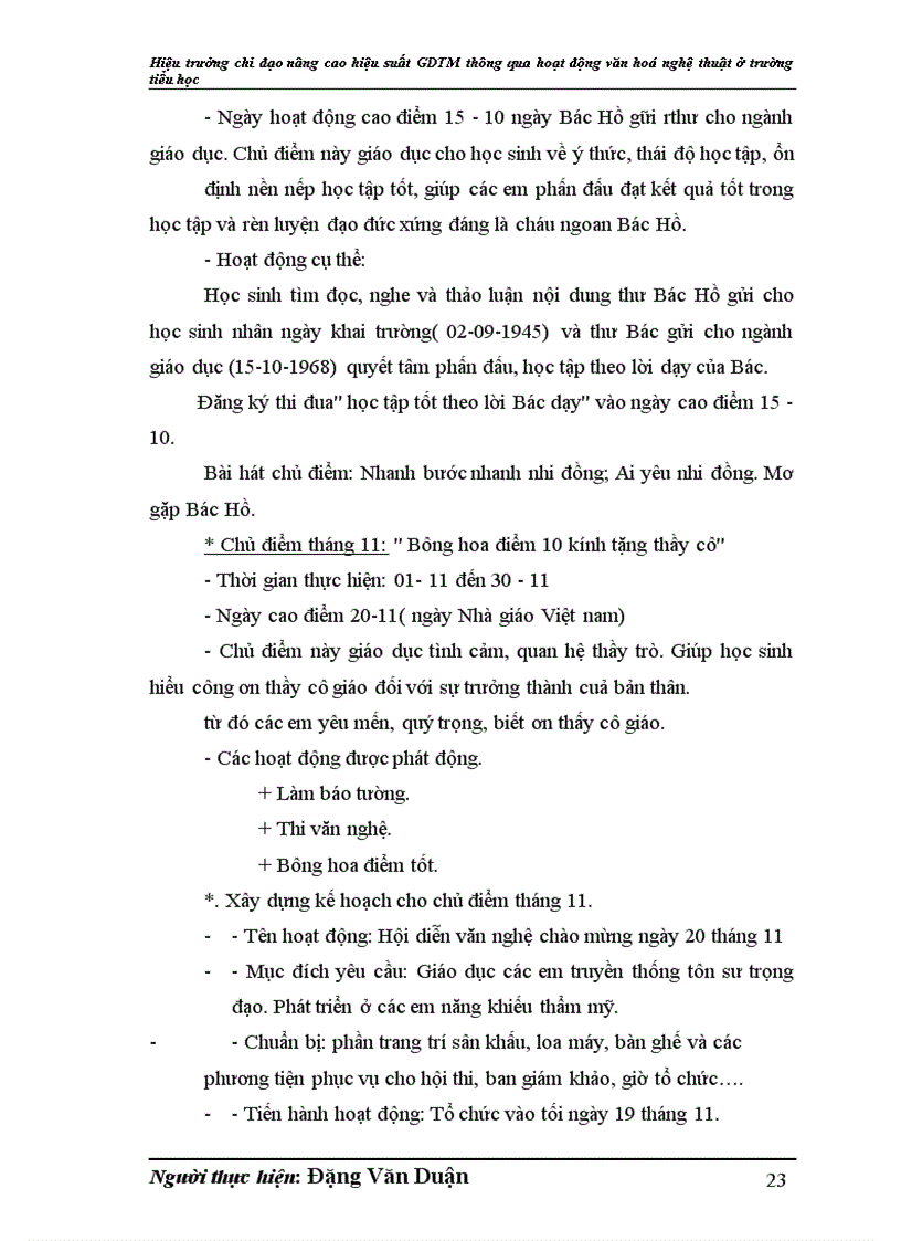 image for page Hiệu trưởng chỉ đạo nâng cao hiệu suất giáo dục thẩm mỹ thông qua hoạt động văn hoá nghệ thuật ở trường tiểu học.
