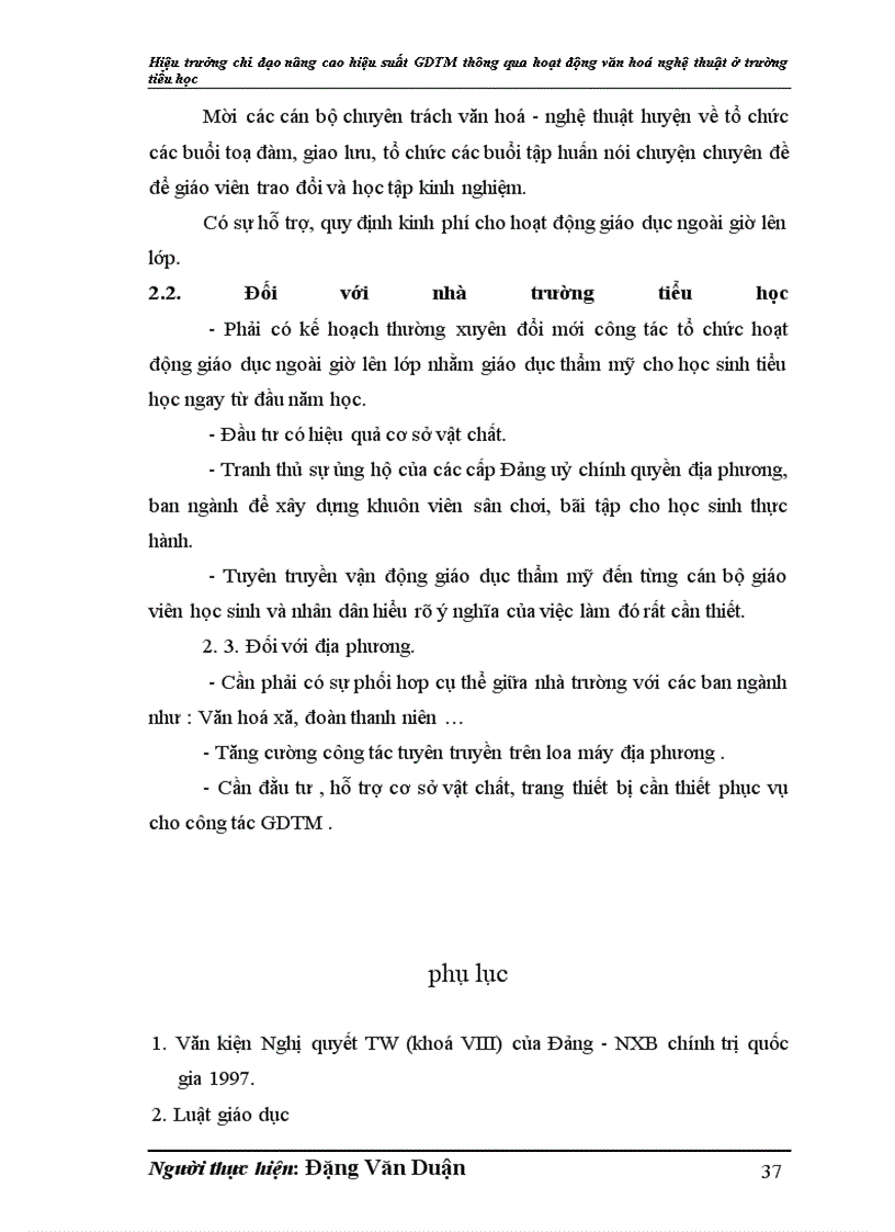 image for page Hiệu trưởng chỉ đạo nâng cao hiệu suất giáo dục thẩm mỹ thông qua hoạt động văn hoá nghệ thuật ở trường tiểu học.
