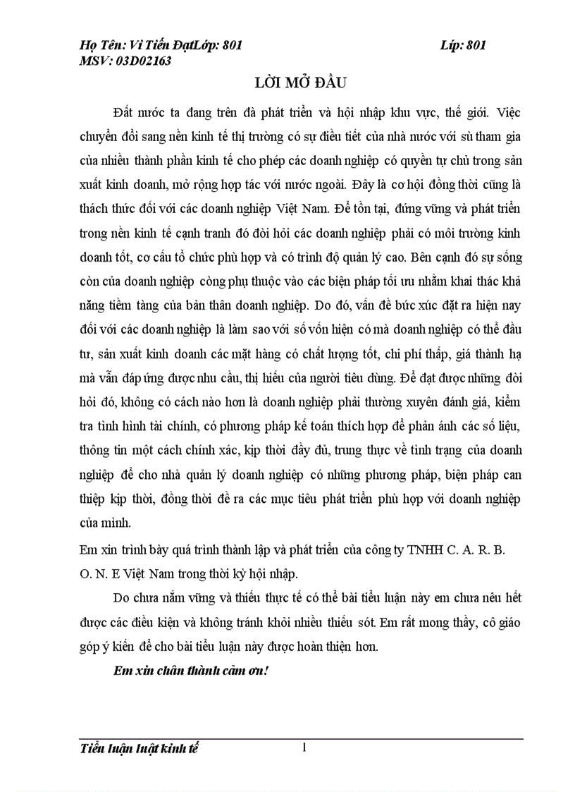 image for page Quá trình thành lập và phát triển của công ty TNHH C.A.R.B.O.N.E Việt Nam trong thời kỳ hội nhập.