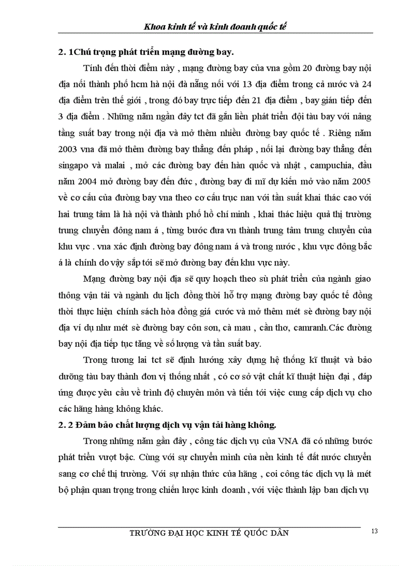 image for page Chiến lược và đánh giá chiến lược kinh doanh của VNA