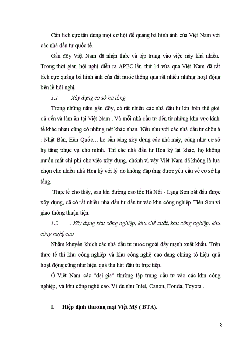 image for page Tác động của hiệp định thương mại Việt Mỹ ( BTA) tới đầu tư trực tiếp nước ngoài của Hoa Kỳ vào Việt Nam.