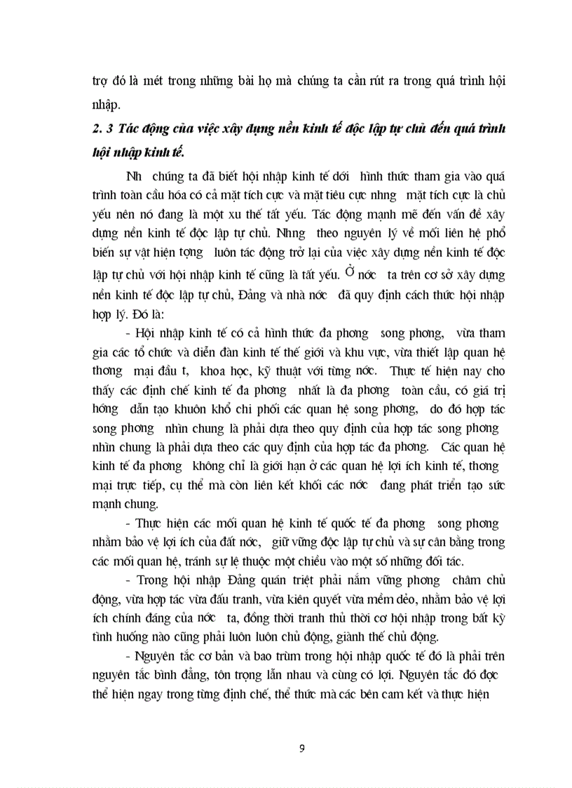 image for page Nguyên lý về mối liên hệ phổ biến và vận dụng phân tích mối liên hệ giữa xây dựng một nền kinh tế độc lập tự chủ với vấn đề hội nhập kinh tế quốc tế.