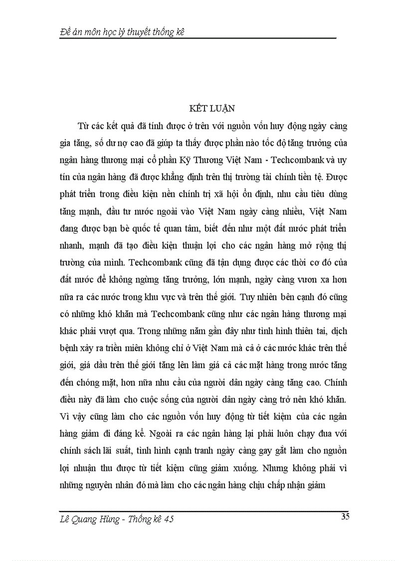 image for page Vận dụng phương pháp hồi qui- tương quan phân tích ảnh hưởng của lãi suất đến số dư của ngân hàng Thương mại cổ phần kỹ thương Việt Nam Techcombank.